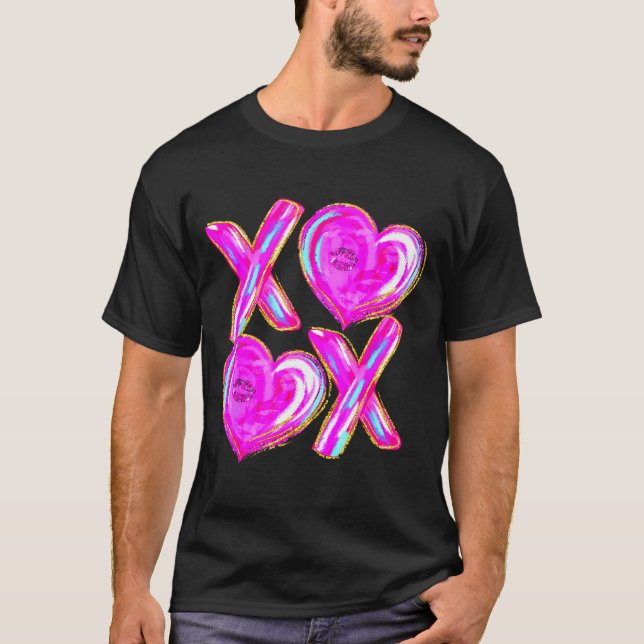 T-shirt Xoxo Valentines Day Love Funny Coquette Bow Checke (Devant)