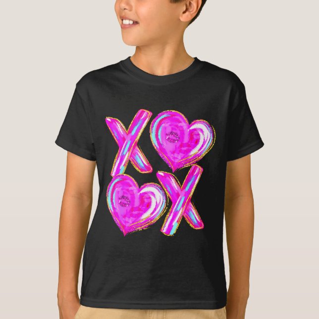 T-shirt Xoxo Valentines Day Love Funny Coquette Bow Checke (Devant)