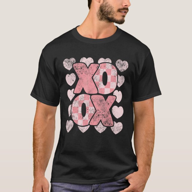 T-shirt XOXO Valentine's Day Retro Groovy Love Valentine H (Devant)