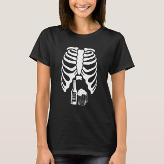 T-shirt Xray Skeleton Pregnancy Beer Bottle  Halloween Dad
