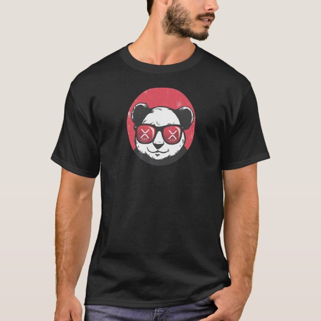 T-shirt Xrp Cute Crypto Panda Lunettes de soleil Rétro (Devant)