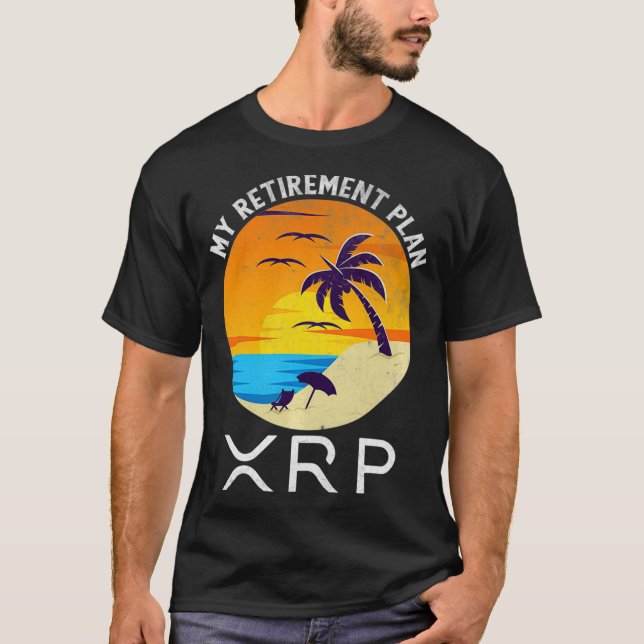 T-shirt XRP Ripple Cryptodevise Mon plan de retraite Plage (Devant)
