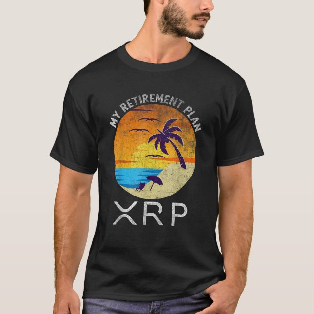 T-shirt XRP Ripple Cryptodevise Mon plan de retraite Plage (Devant)