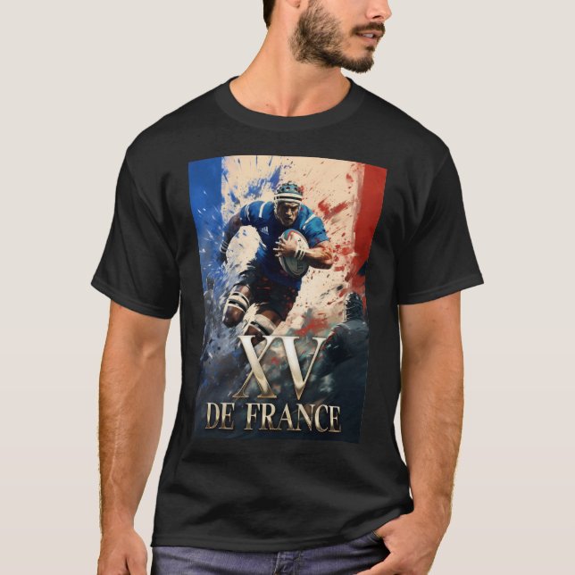 T-shirt Xv de France, affiche rugby, ovalie (Devant)