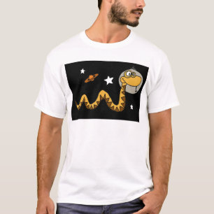T-shirt XX bande dessinée de serpent d'astronaute