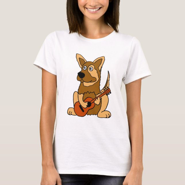 T-shirt XX chiot de berger allemand jouant la bande (Devant)