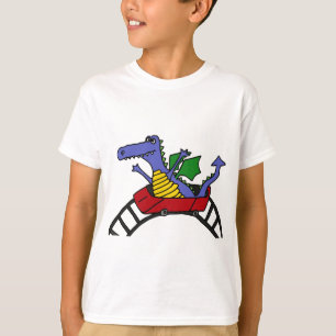 T-shirt XX dragon drôle sur des montagnes russes