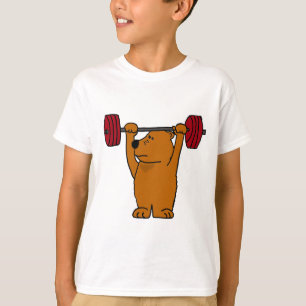 T-shirt XX haltérophilie drôle d'ours Brown