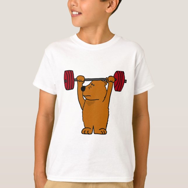 T-shirt XX haltérophilie drôle d'ours Brown (Devant)