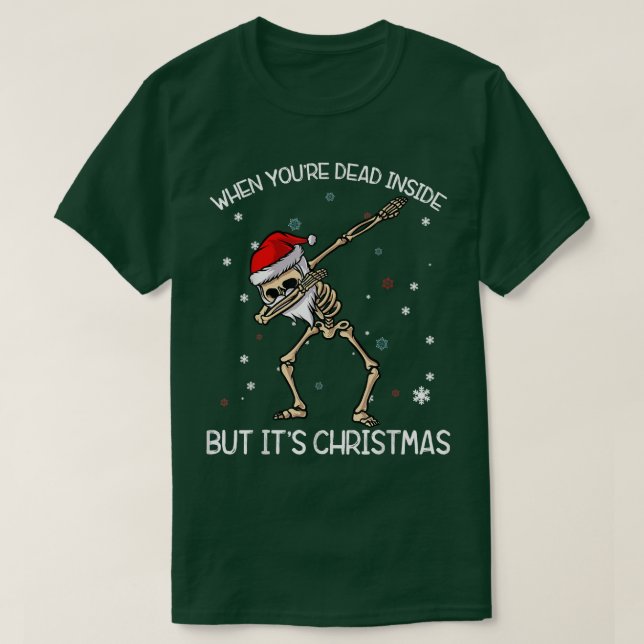 T-shirt Y04q Squelette Dabbing Joyeux Noël Noël (Design devant)