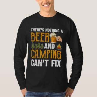 T-shirt Y a rien qu'une bière et du camping ne puissent ré