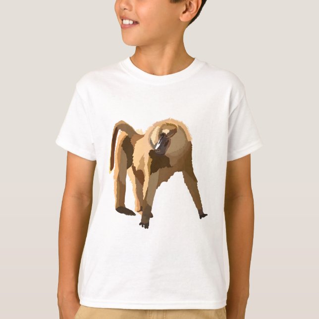 T-shirt Y est pour le babon jaune (Devant)