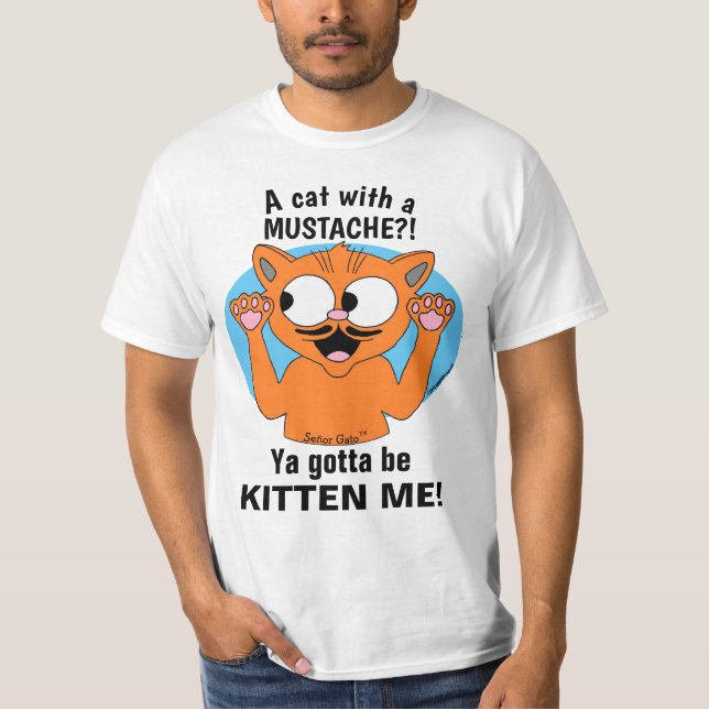 T-shirt YA DOIT ME FAIRE CUIRE ! Drôle Cartoon Mustache Ch (Devant)