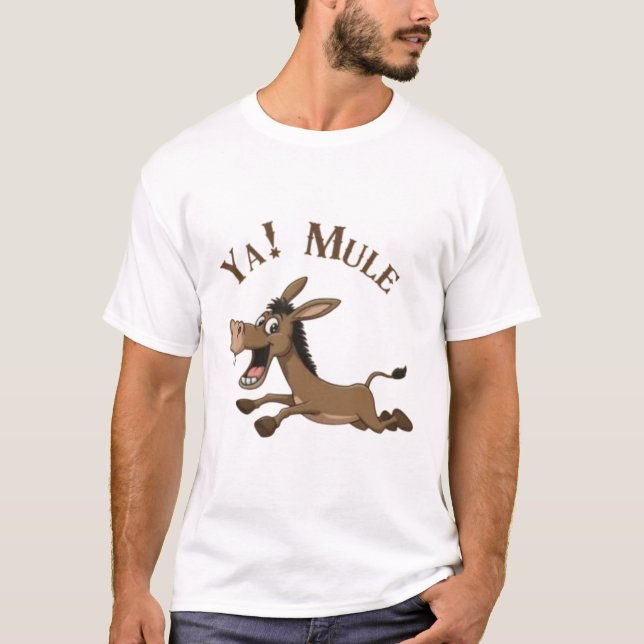 T-shirt Ya! Mule running cartoon Tee  (Devant)