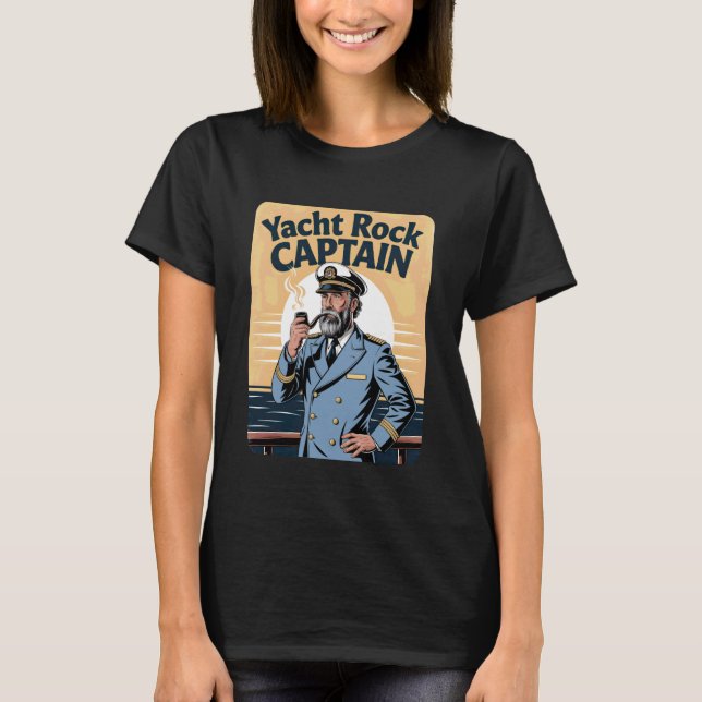 T-shirt Yacht Rock Captain Retro Ocean Design (Devant)