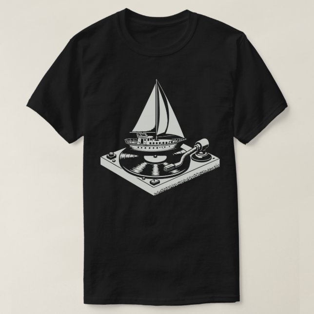 T-shirt Yacht Rock Vinyl Lover (Design devant)