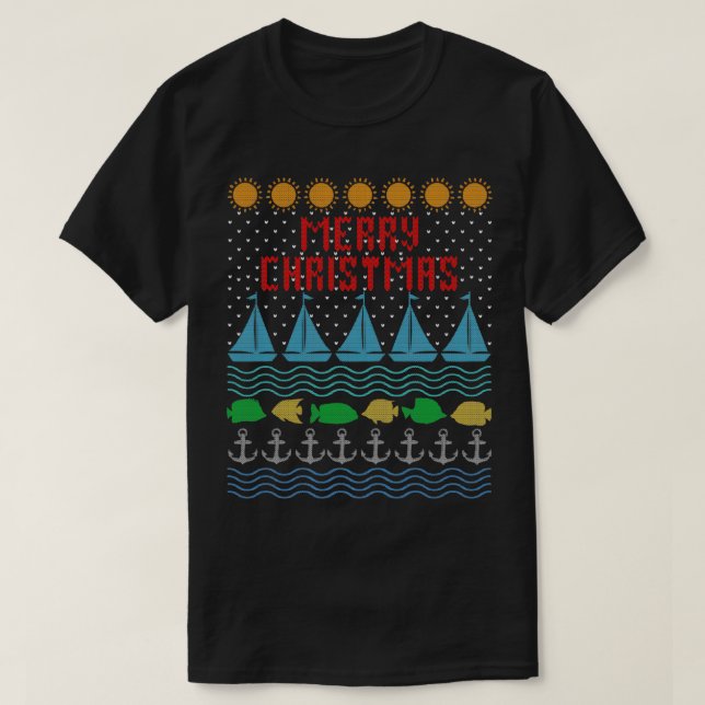 T-shirt Yachts Et Voile Vilant Vilain Noël Festif Ocean Lo (Design devant)