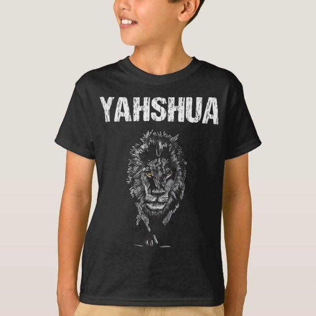 T-shirt Yahshua - Tribe Lion Du Christ Hébreux De Juda (Devant)