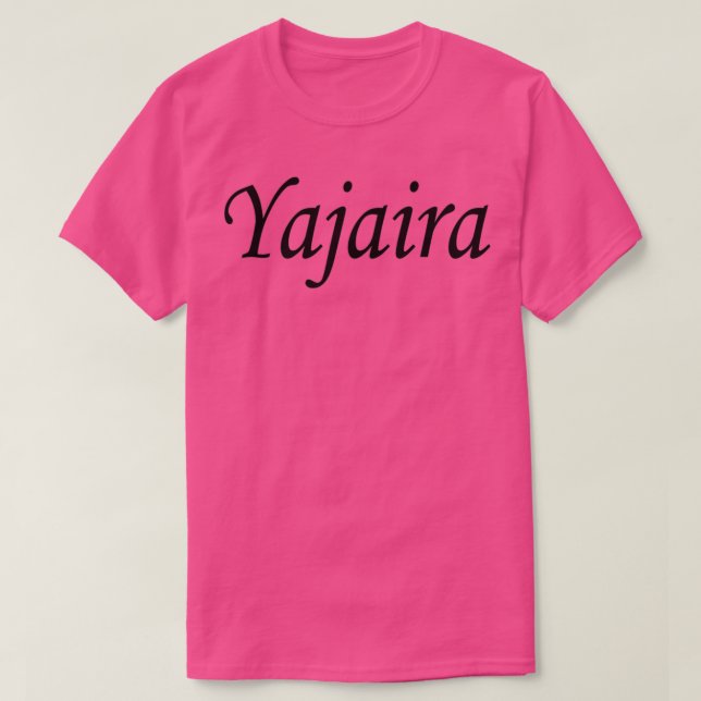 T-shirt Yajaira nom noir lettre texte (Design devant)