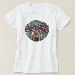 T-shirt Yak tibétain avec mantra mani (OM MANI PADME HUM)