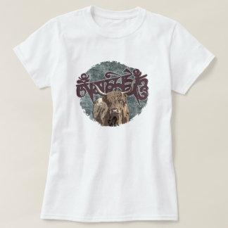 T-shirt Yak tibétain avec mantra mani (OM MANI PADME HUM)
