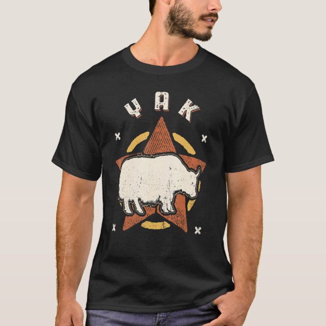 T-shirt Yak Vintage Retro Classic Animal (Devant)