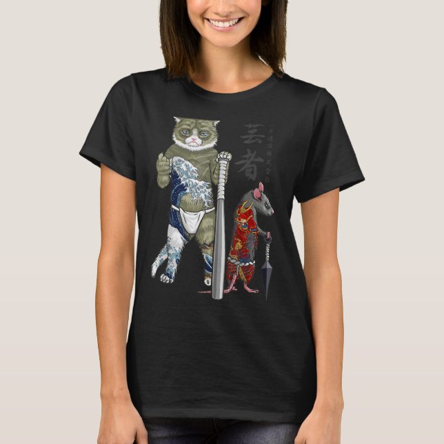 T-shirt Yakuza chat et souris (Devant)