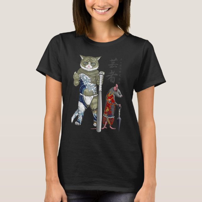 T-shirt Yakuza chat et souris (Devant)