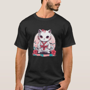 T-shirt Yakuza Samurai Cute Kawai Kitty épée japonaise