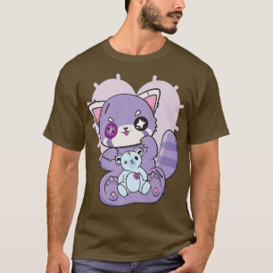T-shirt Yami Kawaii Fairy Kei Red Panda Moon Otaku Anime N