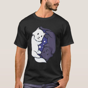 T-shirt Yang Chat Noir Et Blanc Cute