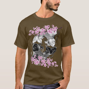 T-shirt Yang Yang Koi Poisson Sakura Fleur de cerisier Sp 
