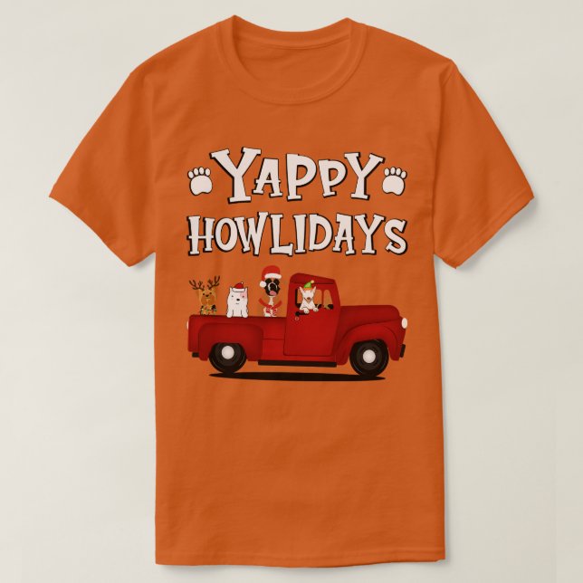 T-shirt Yappy Howlidays Texte blanc 1 (Design devant)
