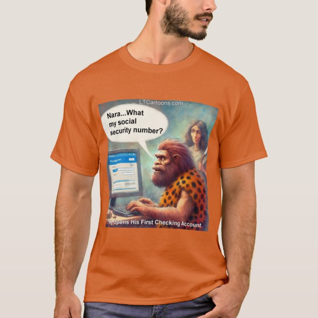 T-shirt Yarg’s First Login: Banking Like a Caveman (Devant)