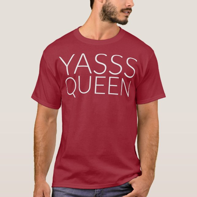 T-shirt Yasss Queen Shirt Gay ou Feminist Meme Premium (Devant)