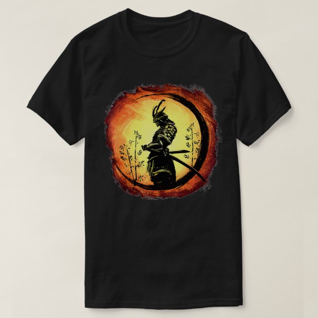 T-shirt Yasuke Black Japonais Samurai Bushido Guerrier Jap (Design devant)