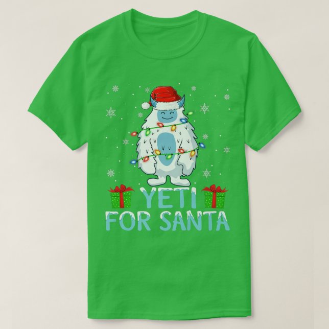 T-shirt Yati Pour Père Noël Les Lumières De Noël Yeti (Design devant)