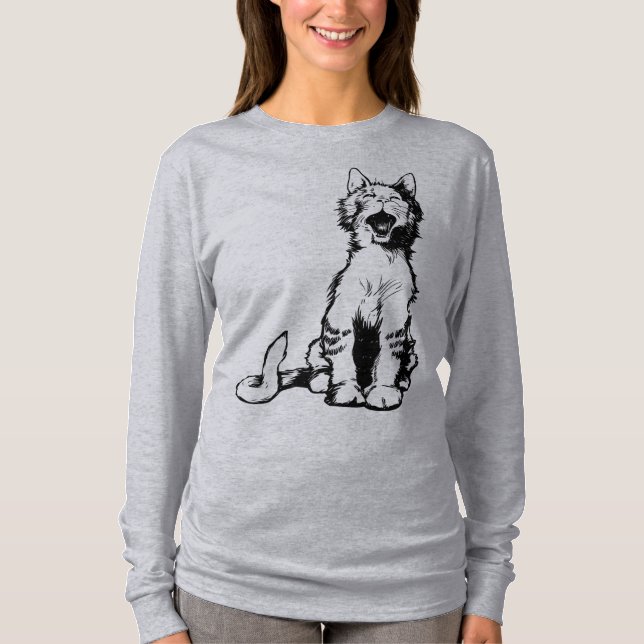 T-shirt Yawning Cat (Devant)