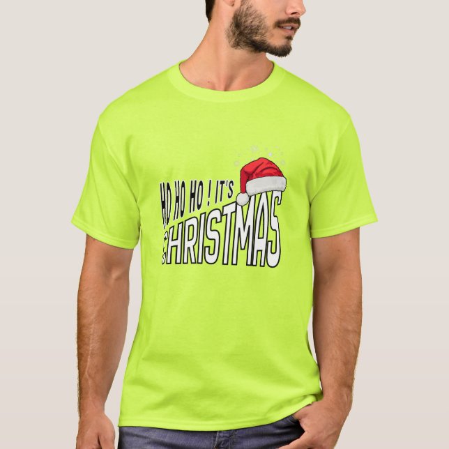 T-Shirt : Yay ! C'est Noël (vert lime) (Devant)