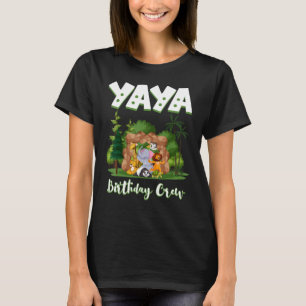 T-shirt Yaya Birthday Crew Zoo Anniversaire Safari Party C