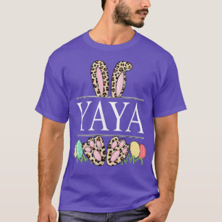 T-shirt Yaya Bunny Leopard Grand-mère Jour de Pâques Oeufs