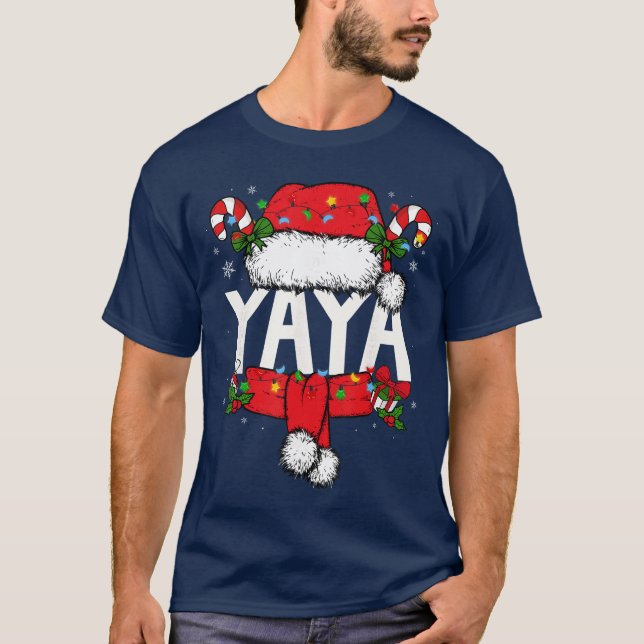 T-shirt Yaya Christmas Pajama Santa Claus Family Matching  (Devant)