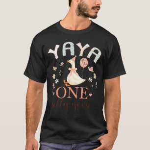 T-shirt Yaya de la fille d'anniversaire d'un an de l'oie i