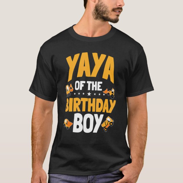 T-shirt Yaya De L'Anniversaire Garçon Anniversaire Travail (Devant)