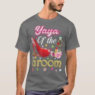 T-shirt Yaya du marié chaussure rose fleur de mariage heur