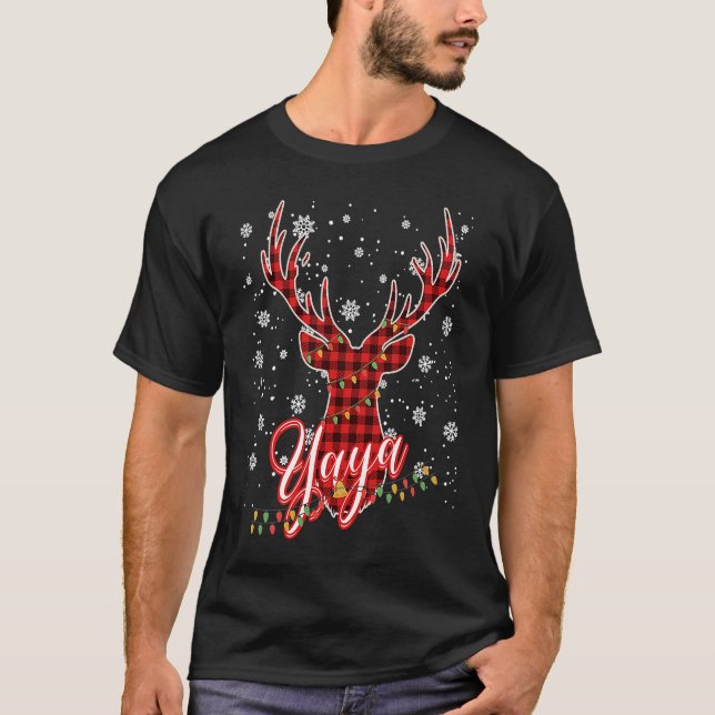 T-shirt Yaya Reindeer Family Matching Pyjama Christmas (Devant)