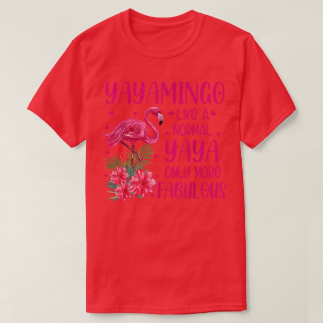 T-shirt Yayamingo Comme Un Flamant rose De Yaya Normal Gra (Design devant)