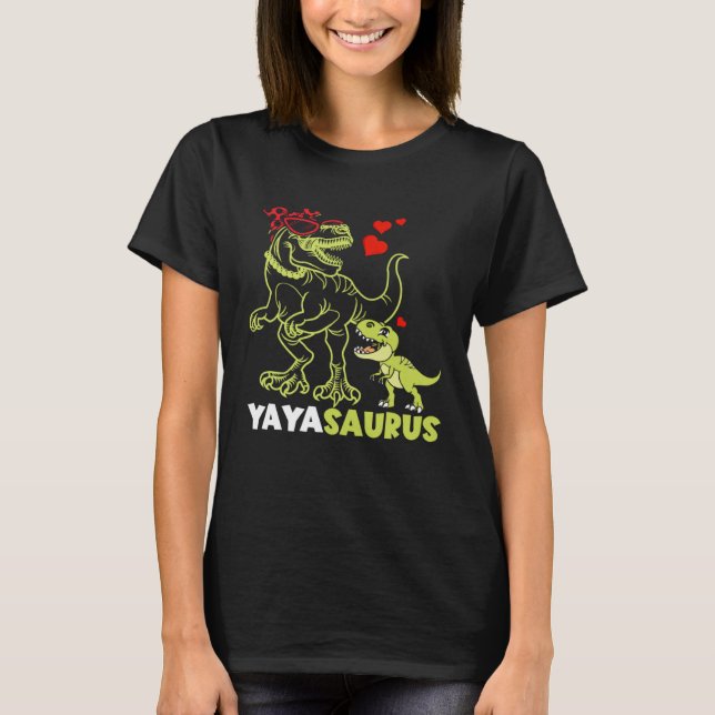 T-shirt Yayasaurus Yaya Dinosaur Rex Fête des Mères (Devant)