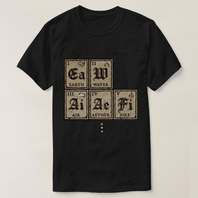 T-shirt Ye Olde Table périodique (Design devant)