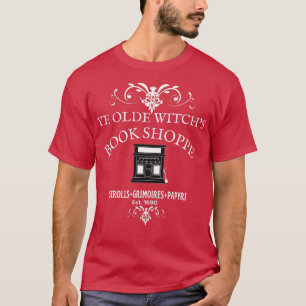T-SHIRT YE OLDE WITCHES LIVRE SHOPPE, HALLOWEEN DECORE TRI